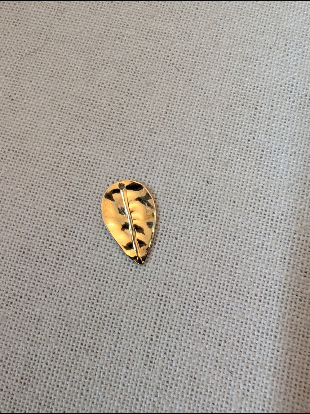 Gold Leaf Teardrop Charm